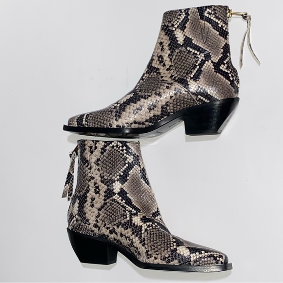 ALL SAINTS LENORA SNAKE PRINT LEATHER BOOTS Bootie Women’s SIZE 8 & 11 - Picture 3 of 14